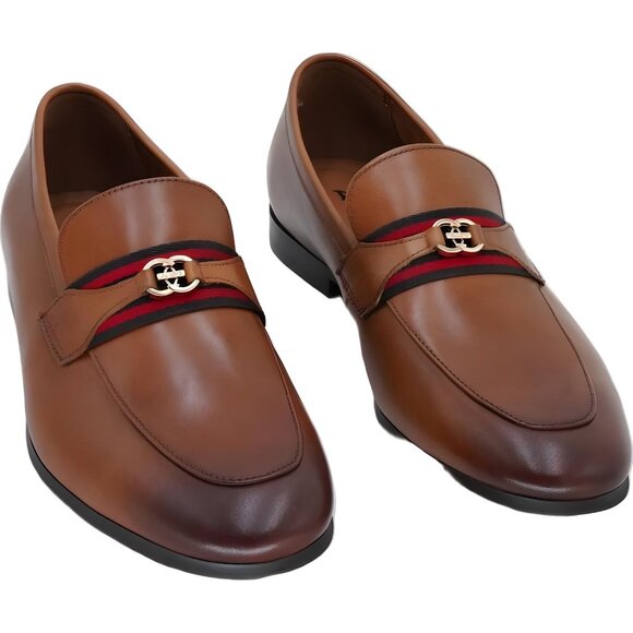 ALDO Leopaul Dress Slip-On Loafers Cognac Brown Men's US 8 - Picture 1 of 6